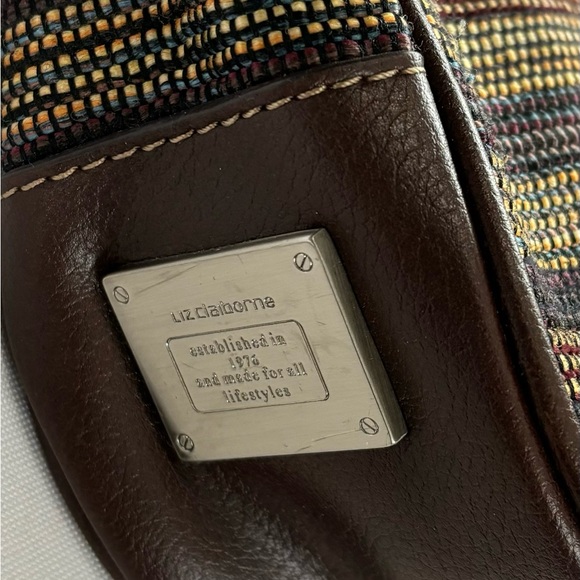 Liz Claiborne Vintage Ladies Brown Handbag 10" W x 7" H x 3" D Lots of Pockets - Picture 9 of 16